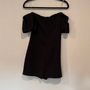 Charlotte Russe Black Off-Shoulder Romper